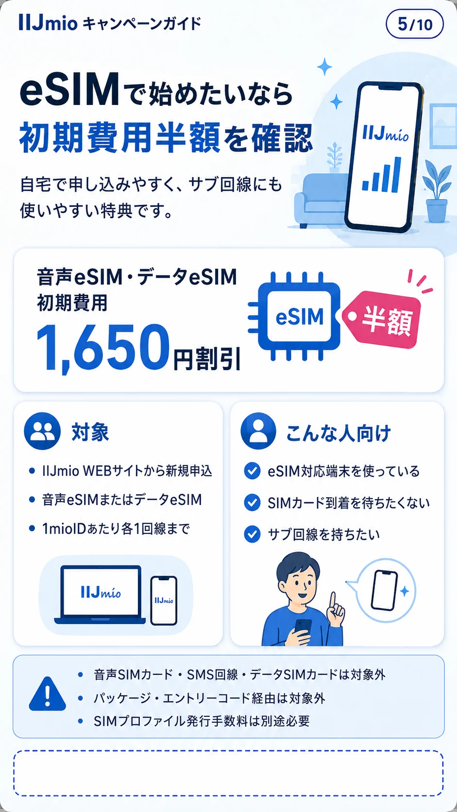 IIJmio eSIM初期費用半額