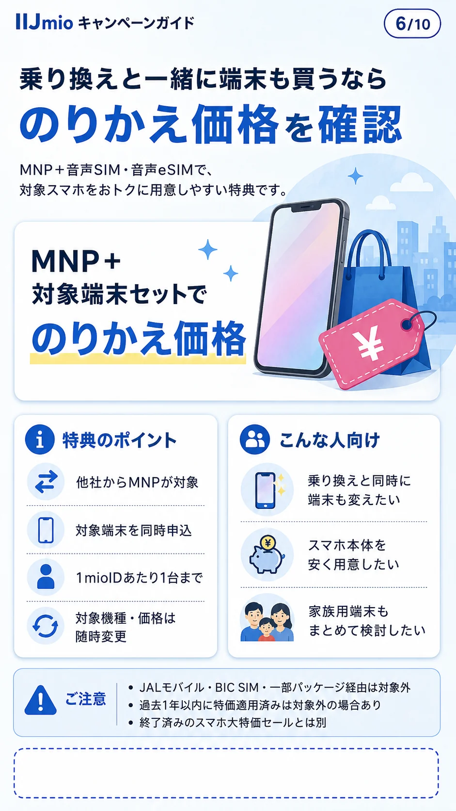 IIJmio MNP端末のりかえ価格