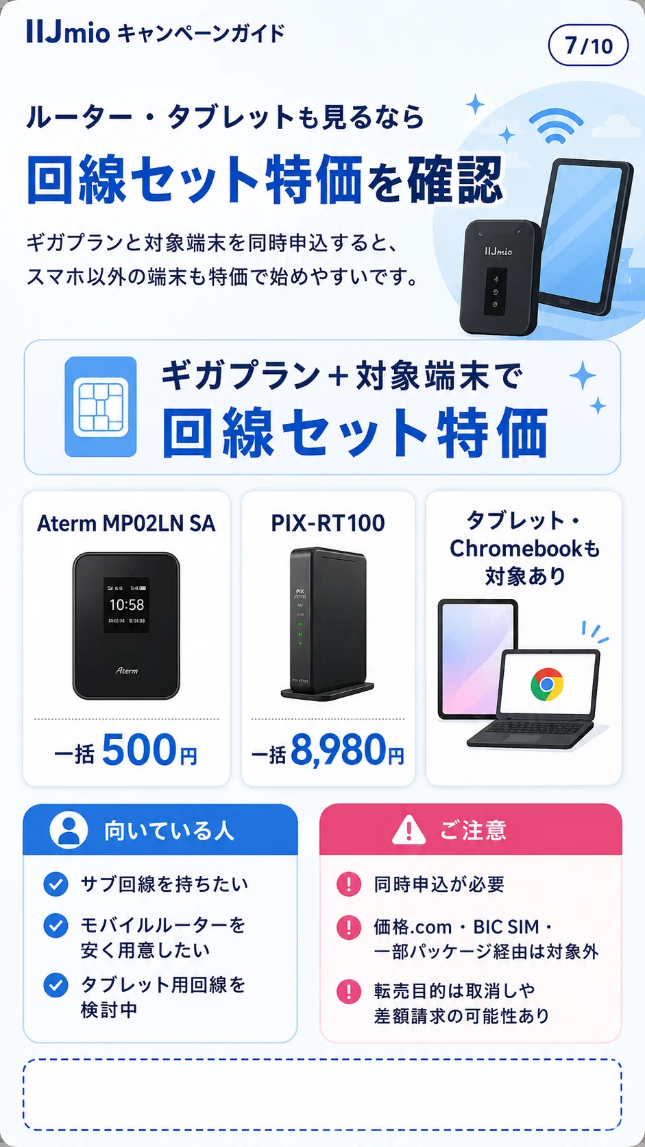 IIJmio 回線セット特価