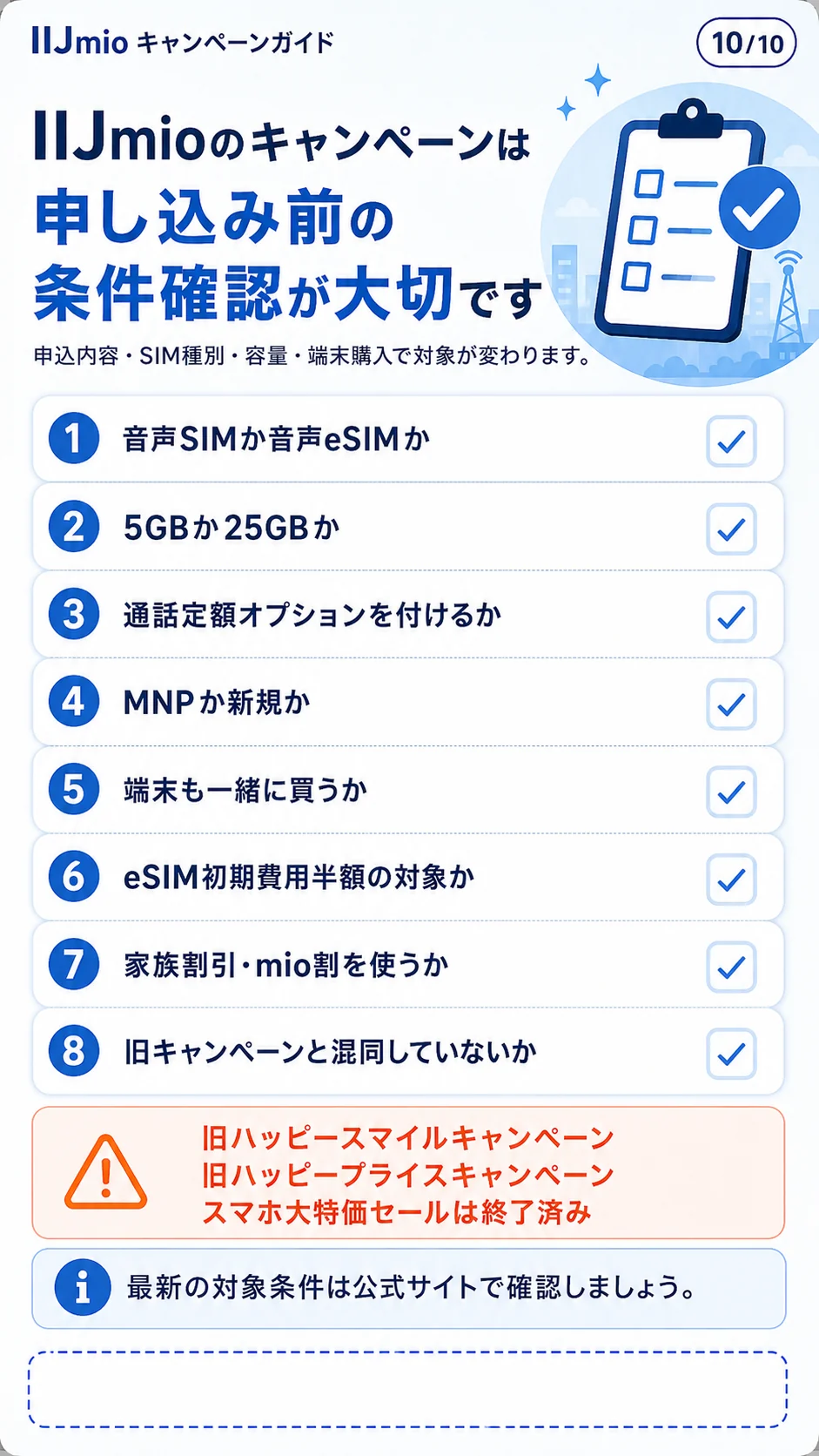 IIJmio 申し込み前の最終チェック