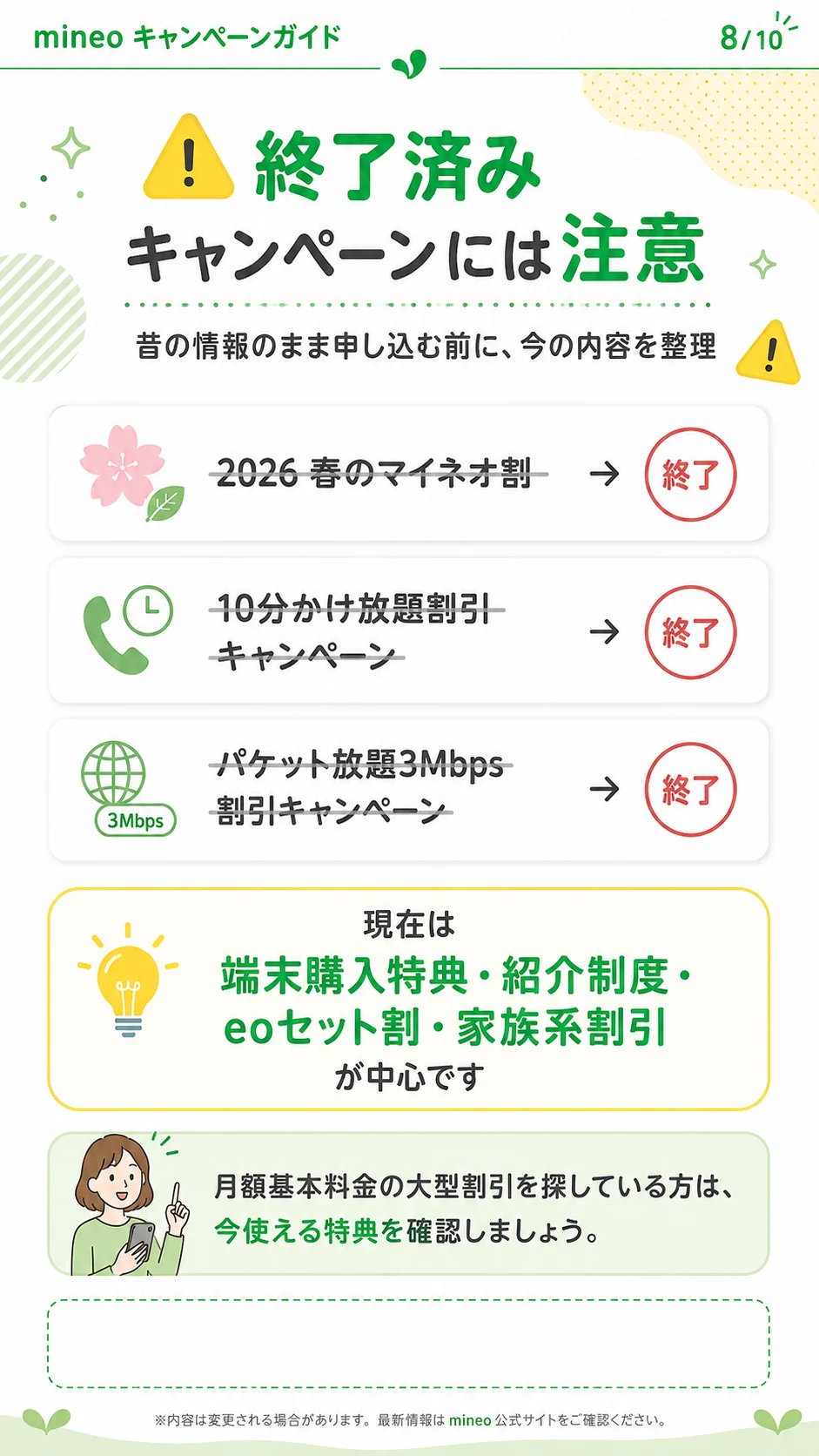 mineo 終了済みキャンペーン注意